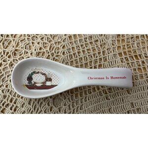 Vintage 1988 House Of Lloyd "Christmas Is Homemade" Spoon Rest Ceramic